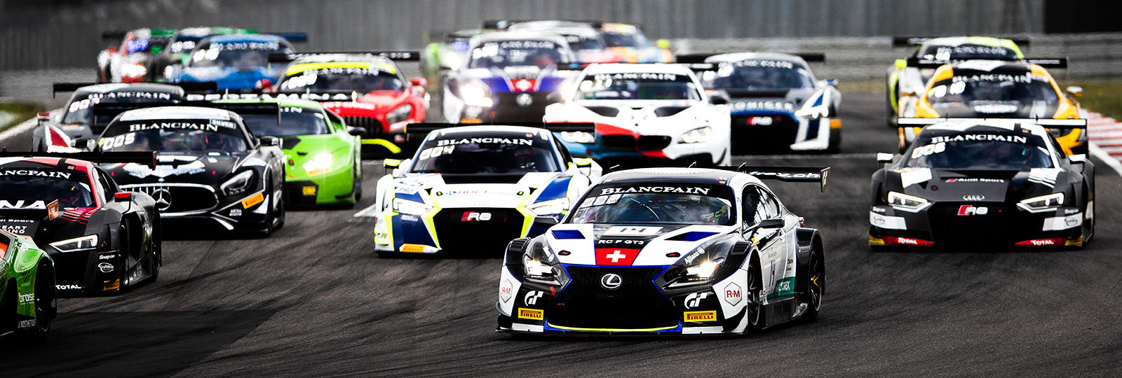 The LEXUS RC F GT3 at the Blancpain GT Series, where many other GT3-regulation machines compete